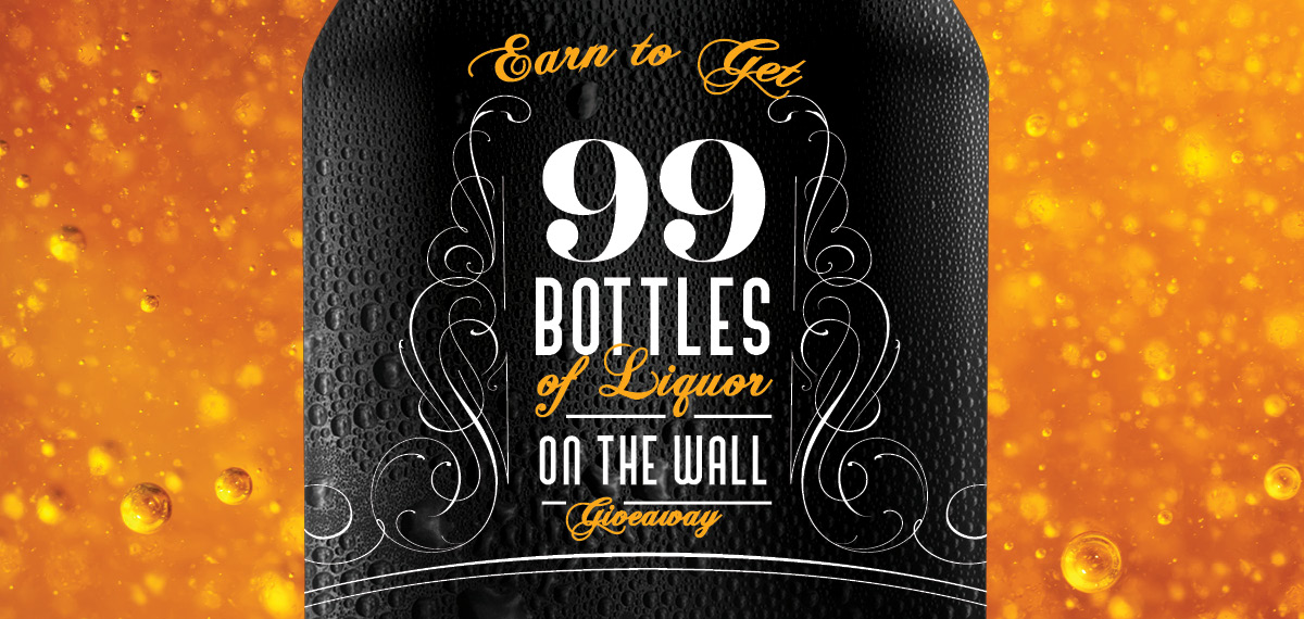 Earn to Get 99 Bottles of Liquor on the Wall Giveaway