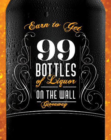 Earn to Get 99 Bottles of Liquor on the Wall Giveaway